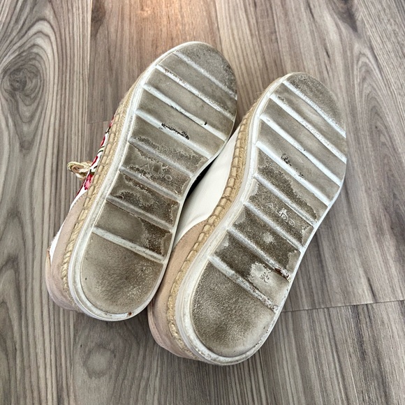 Aldo Espadrille White Sneaker with flowers size 8 - Picture 7 of 8